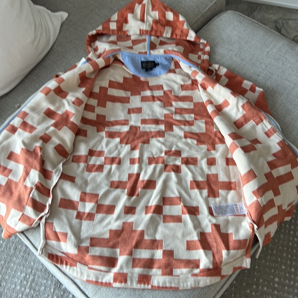 Pendleton Women's Sierra Mixed Pattern Oversized Zip Hooded Jacket XS - Picture 9 of 16